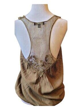 🥳5/$25!🥳 SWS Olive Grid Crochet Tank